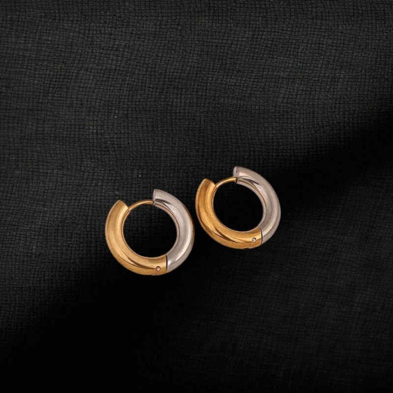 Dual Tone Basic Earrings