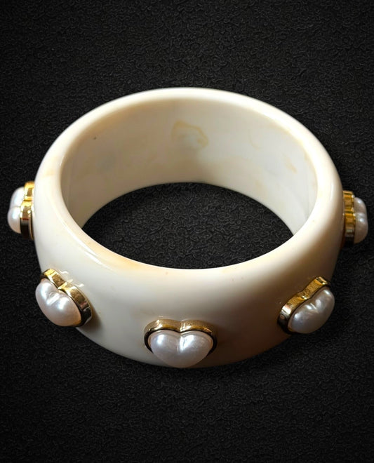 Pearl Heart Bangle