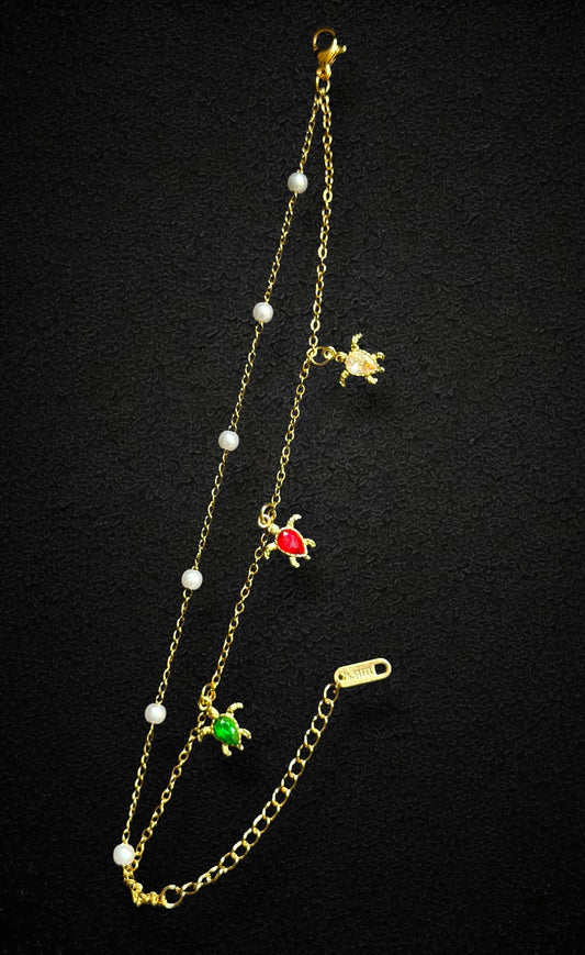 Coral Turtle Bracelet