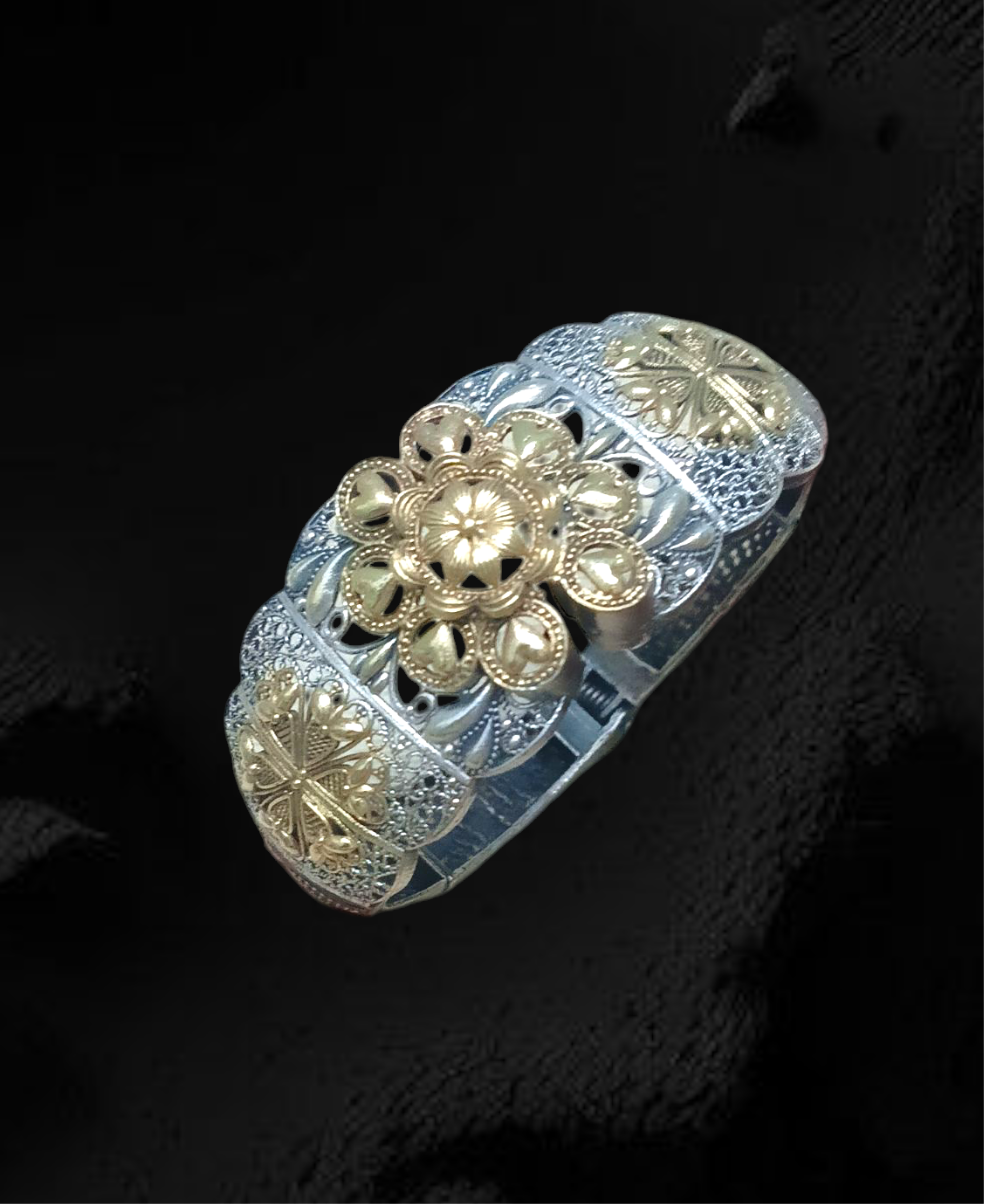 Vintage Dual Tone Openable Bangle