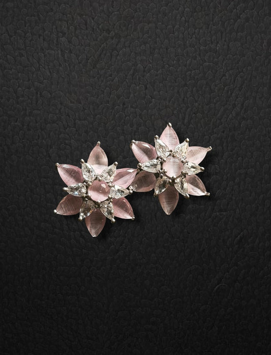Pink Flower AD Studs