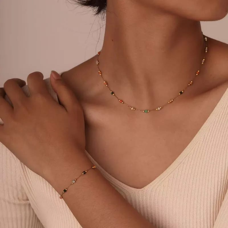 Mini Multicolour Beaded Jewellery Set