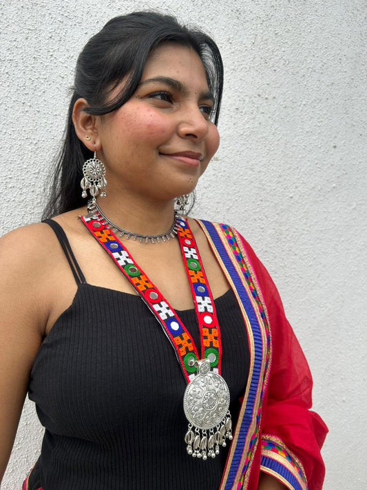 Long Fabric Necklace Set