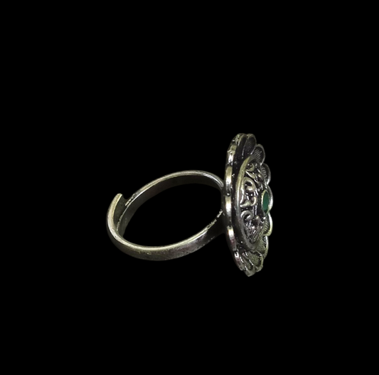 Green Stone Oxides Adjustable Ring