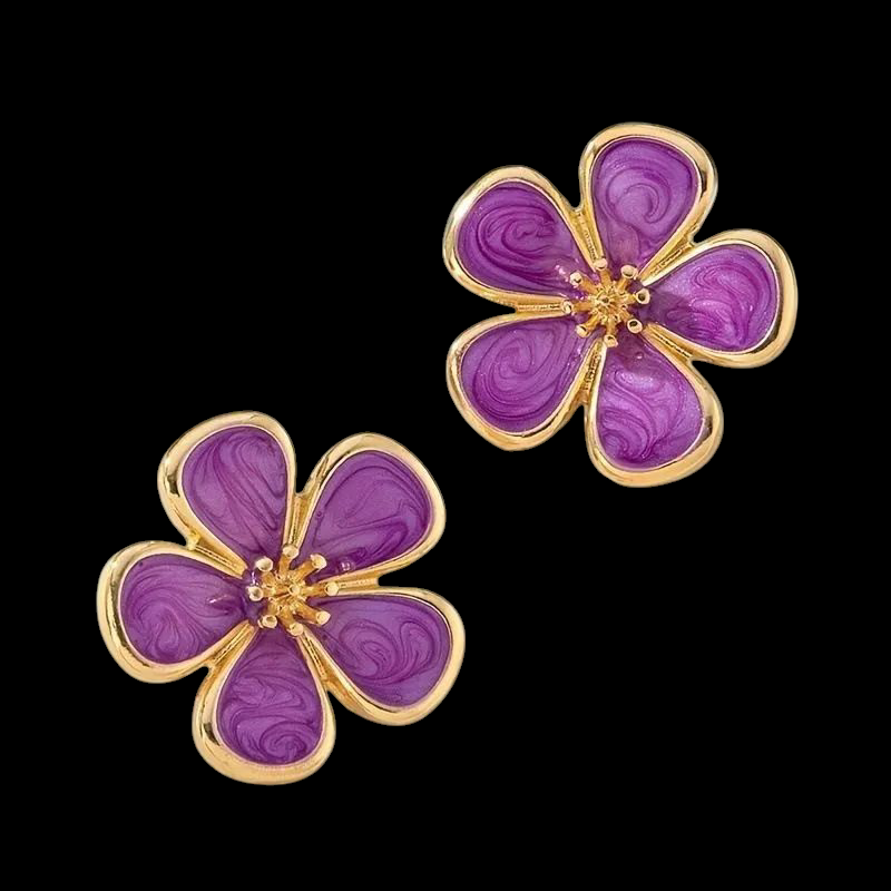 5 Petals Flower Stud Earrings